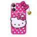 Coverage Silicone soft Hello Kitty with Pendant Case proper fit Back Cove for Vivo Y100 5G - Pink