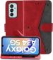 Autofocus Faux Leather Back Case Flip Cover for Samsung A34 5G with ID Card Slot | Foldable Stand | 2 Card Slot | 1 Cash Slot | Magnetic Closure - Executive Red, 22952
