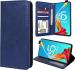 Unistuff Faux Leather Back Case Flip Cover for Infinix S5 Pro with ID Card Slot | Foldable Kickstand | 2 Card Slot | 1 Cash Slot - Executive Blue, 62074