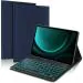ProElite Keyboard case for Samsung Galaxy Tab S9 FE Plus 12.4 inch, Magnetic Detachable Wireless Bluetooth Keyboard Built-in 7-Colors Backlit, Dark Blue
