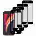 Kite Digital iPhone SE (2020) Matte Finish (Black) Tempered Glass Screen Protector with Edge to Edge Coverage - Easy Installation Kit (Pack of 4)