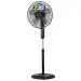 iBELL CHROME10 Pedestal Fan with 5 Leaf, Timer, High Speed Motor - Black