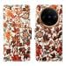 Dhar Flips Orange Pattern Flip Cover for VIVO X100 5G | Magnetic Case | Shock Absorbent | Flip Cover VIVO X100 5G
