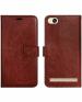 Malvi Gold Mi Redmi 3S Prime Brown Artificial Leather Flip Cover