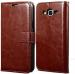 MONKISH Brown Leather Shock Proof Flip Case Back Cover for Samsung Galaxy G360 / Core Prime