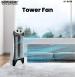 Sonashi SF-8030Tower Fan , 4-Way Air Flow, 3 Hi Speed Control, Anti Rust Body,25 Feet Air Delivery / White / Black