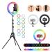 JAIBALLY 10 inch LED Ring Light with Tripod Stand for Mobile Phones & Camera, 3 Temperature Mode Dimmable Lighting, Photo-Shoot, Video Shoot, Makeup & More