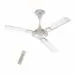 HAWA LUXUS+ 3 BLADES 1200MM BLDC Energy Efficient Remote Smart Ceiling Fan, White with Gold Trim