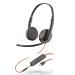 Poly by Plantronics Black Blackwire 3225 USB C Wired Headset - Dual-Ear Stereo With Boom Mic 3.5 mm
