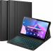 ProElite Keyboard case for Lenovo Tab M10 FHD Plus 3rd Gen 10.6 inch, Magnetic Detachable Wireless Bluetooth Keyboard Built-in 7-Colors Backlit, Black