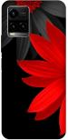 Zepboom Vivo Y21A, V2149, Vivo Y21E Red, Black Plastic Flowers Printed Dual Protection Back Cover