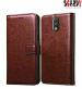 SCARDY MOTO G4 PLUS BACK COVER / LEATHER FLIP COVER / BROWN COLOR