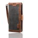 Trounce Professional Series Grey & Brown Leather Shock Proof Wallet Flip Cover Case For Moto E5 Play