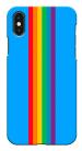 MobiEra Apple iPhone Xs Rainbow Blue Design Plastic Hard Case Cover