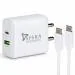SYSKA 36W Super-Fast Charging Dual Output Wall Adapter With Type-C Charging Cable