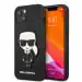CG MOBILE Karl Lagerfeld iPhone 13 Case [Official Licensed] Saffiano with Ikonik Patch and Metal Logo | PU Leather | Shock Absorption Protective Case/Cover Designed for iPhone 13 (6.1-Inch) - Black