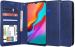 Unistuff Faux Leather Back Case Flip Cover for Infinix Hot 8 with ID Card Slot | Foldable Kickstand | 2 Card Slot | 1 Cash Slot - Executive Blue, 61865