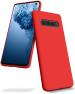 Realcase Red Premium Silicone, Hard Pc, Fabric Back Cover Case For Samsung Galaxy S10 Plus
