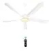 KUHL Platin D5 Stylish BLDC Fan | Low Power 30W | High Air Flow | 5 Aerodynamic ABS Blades | Low Noise | Down Light | 1200 mm sweep | Operate on Remote-Mobile-Alexa | Reverse Mode |5 Star Rated|White