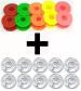 ZENITH combo10 Solid Multi Color Bobbins + 10 Transparent Plastic Bobbins for Any Automatic Domestic Sewing Machines (Singer/Usha/Brother) (80) Bobbin Case (Pack of 20)