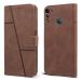 Jkobi Flip Cover Case For Lava X3 ( Stitched Leather Finish | Magnetic Closure | Inner TPU | Foldable Stand | Wallet Card Slots | Brown)