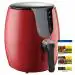 Solara Mint Red Plastic Digital Air Fryer with 6 Pre Set Modes 3.5L, Large