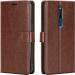 Slugabed Flip Cover Back Case for Oppo F11 Pro | Leather Finish | Inbuilt Stand & Pockets | Wallet Style Flip Back Case Cover for Oppo F11 Pro (Brown)
