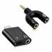 LIMESHOT Audio Stereo Y-Splitter Adapter, Male to 2 Port Female with 2-in-1 USB for Earphone and Smartphone