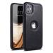 LIRAMARK PU Leather Flexible Back Cover Case Designed for iPhone 11 (Black)