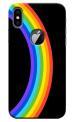 MobiEra Apple iPhone X Logo Cut Rainbow Circle Design Plastic Hard Case Cover