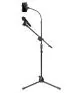 Techtest Heavy Duty Adjustable Dual Microphone Stand for Studio Recording Stand With Mobile Holder
