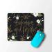 Bhaicover Quotes Be Happy and Positive White Green Flower Floral Black Designer Printed Rubber Mouse Pad