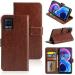 Tingtong PU Leather Flip Cover Wallet Case with TPU Silicone Back Cover Case Cover for Realme 8 Pro - Brown