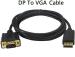 Terabyte Pvc Black 1.8 M Tv-Out Cable Display Port To Vga Male Video 1.8 Mtr.