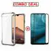 Kite Digital Oppo A5S Transparent Bumper Shock Proof Corner Soft TPU Silicone Flexible Back Case Cover + 5D/6D/11D/21D Premium Tempered Glass Screen Protector