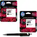 HP 685 Black Original Ink Advantage Cartridges (Pack of 2) With ITGLOBAL 3in1 Multi-Function Pen