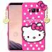Clickaway Hello Kitty Case for Samsung Galaxy S8 3D Soft Cute Cover for Girls/Women Silicone Rubber Back Cover With Pendant-Baby Pink/Pink