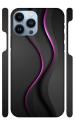 YAPZONE Simple Grey and Purple Curly Layers on Grey Background |Designer Printed Hard Back Cover for Apple iPhone 13 Pro Max Premium & Attractive Case for Your Smartphone