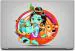 Divinedesigns Multicolor Vinyl Shree Krishna Laptop Sticker