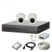 CP PLUS 4 Channel HD DVR 1080p, Indoor Wired Camera 2.4 MP 2Pcs, 500 GB Hard Disk, Full Combo Set, White