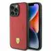 CG MOBILE SAS Ferrari iPhone 15 Pro Max Case [Official Licensed] Mag-Safe Compatible | PU Leather Case with Bottom Carbon PU | Protective Case/Cover Designed for iPhone 15 Pro Max (6.7-Inch) - Red