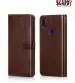 SCARDY VIVO V9 BACK COVER / LEATHER FLIP COVER / BROWN COLOR
