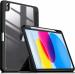 ProElite Hybrid Detachable Magnetic Case Cover for Apple iPad 10th Generation 10.9 inch 2022 with Pencil Holder, Black [Transparent Back]