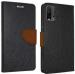 AmericHome Mi Redmi 9 Power Brown Artificial Leather Dual Protection Mobile Flip Cover