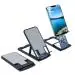 SARSA Cell Phone Stand, Adjustable Phone Holder, Aluminum Alloy Phone Stand for Desk, Ultra Thin Portable Folding Phone Holder, Compatible with All Phones and Tablets,(Gray)