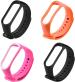 Microcart Silicone Black, Pink, Orange Smart Band Strap For Xiaomi Mi Band 4, Xiaomi Mi Band 103 (Pack Of 4)