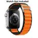 JOBINKA (Alpine Double Color 45mm Strap Black/Orange) Nylon Alpine Loop iWatch Strap Series Ultra / Series 8,7,6,5,4,3,2,1/SE Compatible For Strap 45mm/42mm/44mm/49mm Smart Watch Strap (Black/Orange)