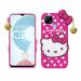 Indiacase Realme C21 Pink Rubber Shock Proof, Dual Protection, Silicone, 3D Catoon Kitty, Shock-Absorbent, Wireless Charging Compatible Cases & Covers