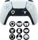 Microware 9 PIeces Animal Design Thumbstick Grip Cap for PS5 DualSense Wireless Controller, Black
