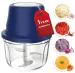 RefineMart 350ML Rechargeable Mini Electric Chopper | 304 Stainless Steel Blades Food Processor For Kitchen | German Design Electric Vegetable Chopper | One Touch Operation Ideal For Mincing Ginger Onion Meat 45 Watts (BLUE)